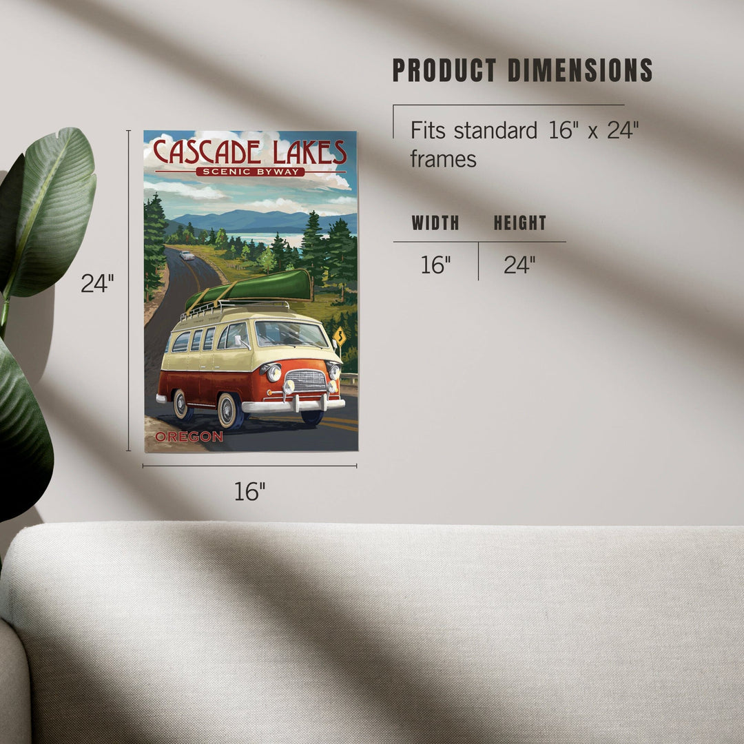 Cascade Lakes Scenic Byway, Oregon, Camper Van, Art & Giclee Prints - Lantern Press