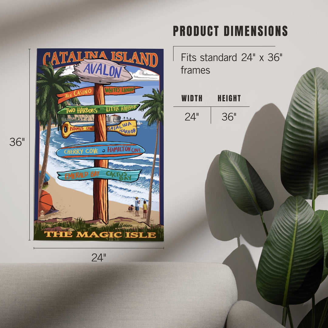 Catalina Island, California, Destination Sign, Art & Giclee Prints - Lantern Press