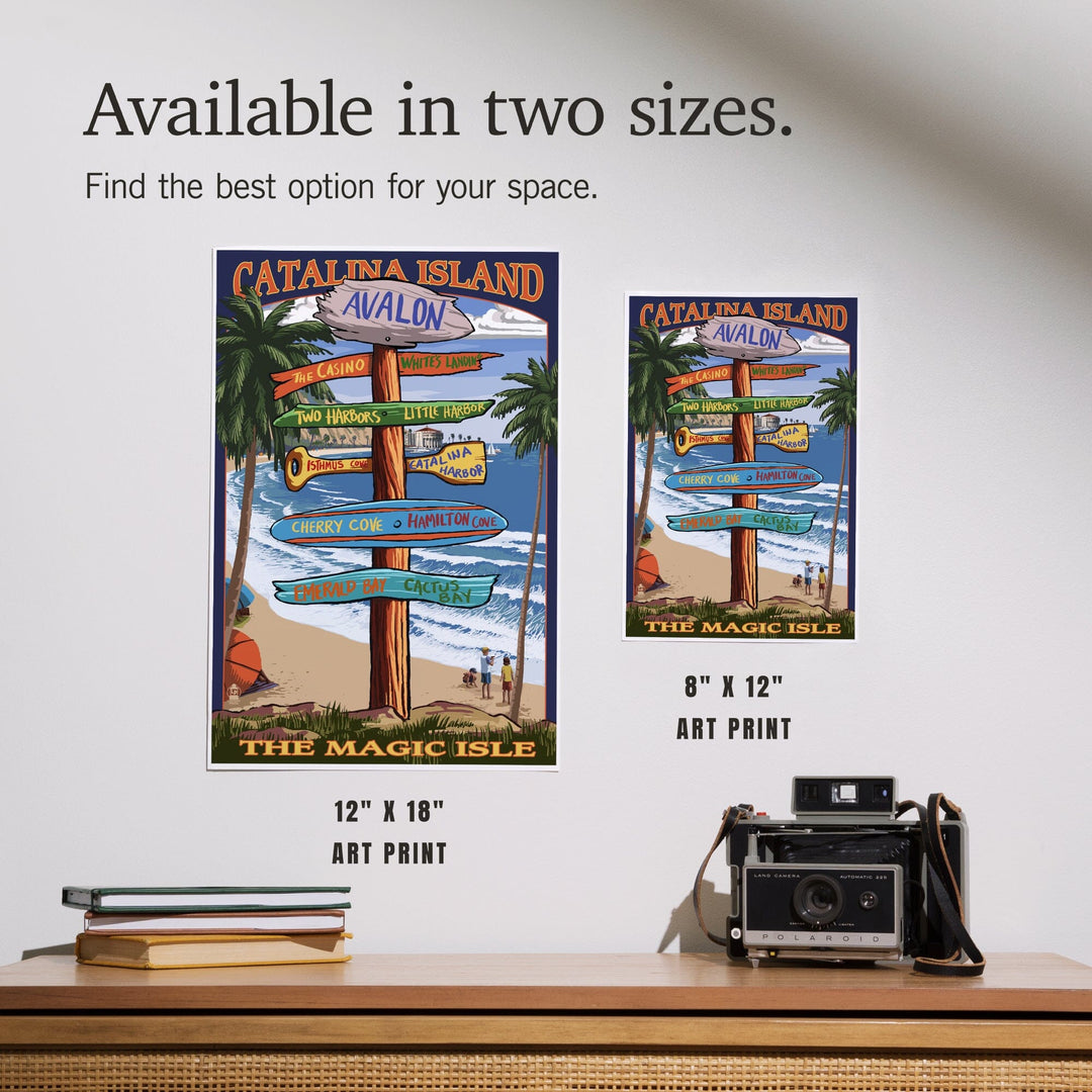 Catalina Island, California, Destination Sign, Art & Giclee Prints - Lantern Press