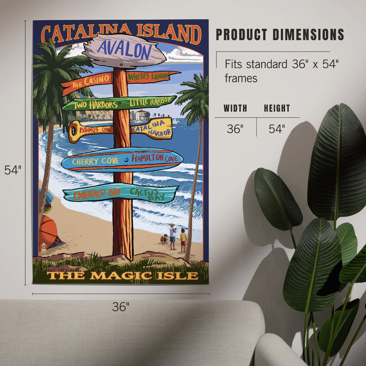 Catalina Island, California, Destination Sign, Art & Giclee Prints - Lantern Press