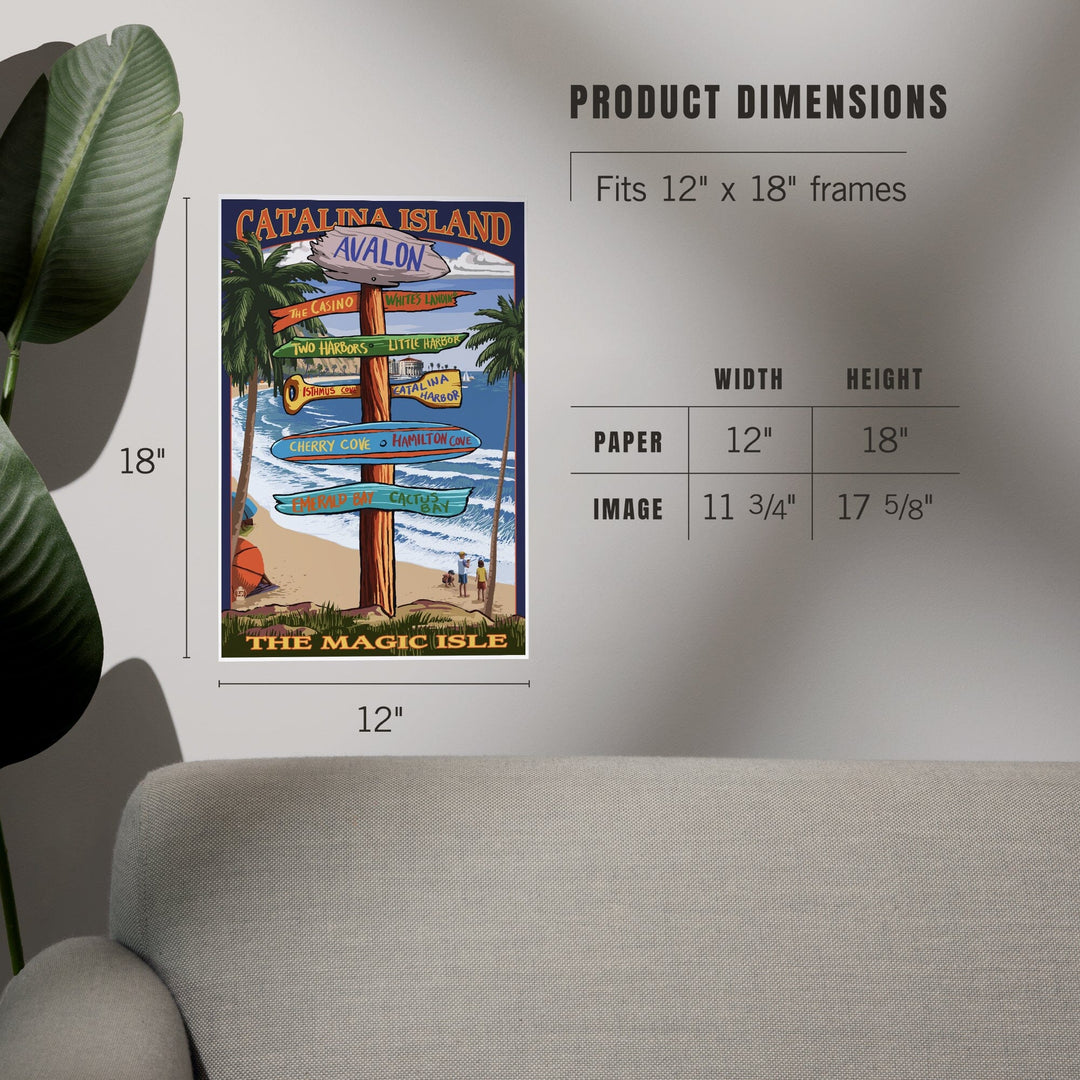 Catalina Island, California, Destination Sign, Art & Giclee Prints - Lantern Press