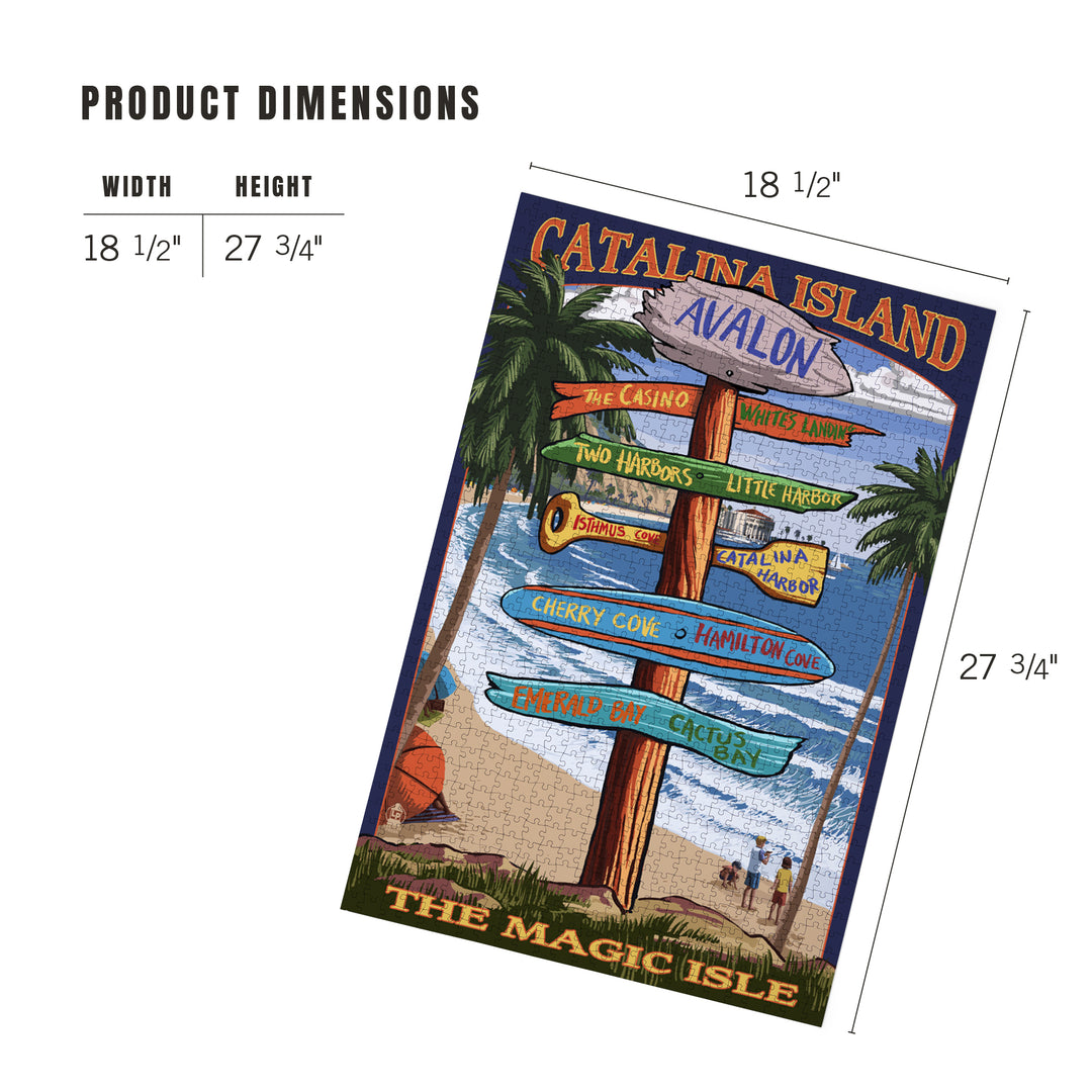 Catalina Island, California, Destination Sign, Jigsaw Puzzle Puzzle Lantern Press