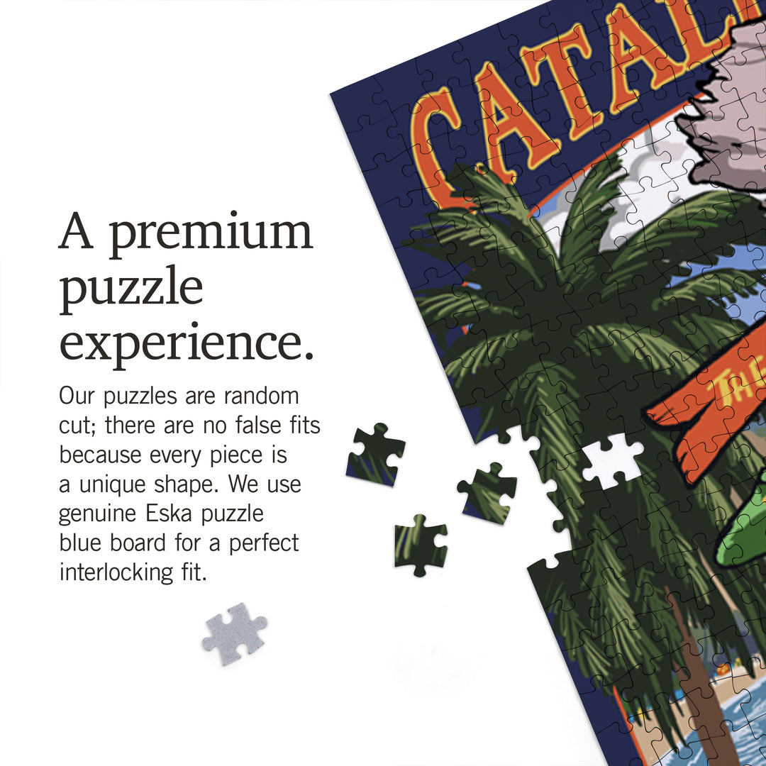 Catalina Island, California, Destination Sign, Jigsaw Puzzle Puzzle Lantern Press