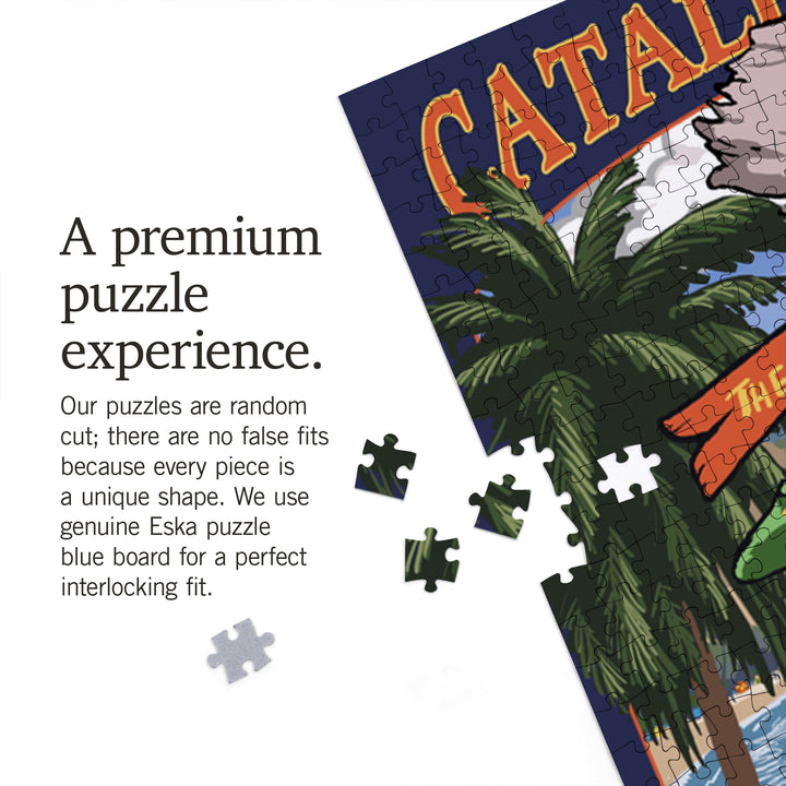 Catalina Island, California, Destination Sign, Jigsaw Puzzle Puzzle Lantern Press