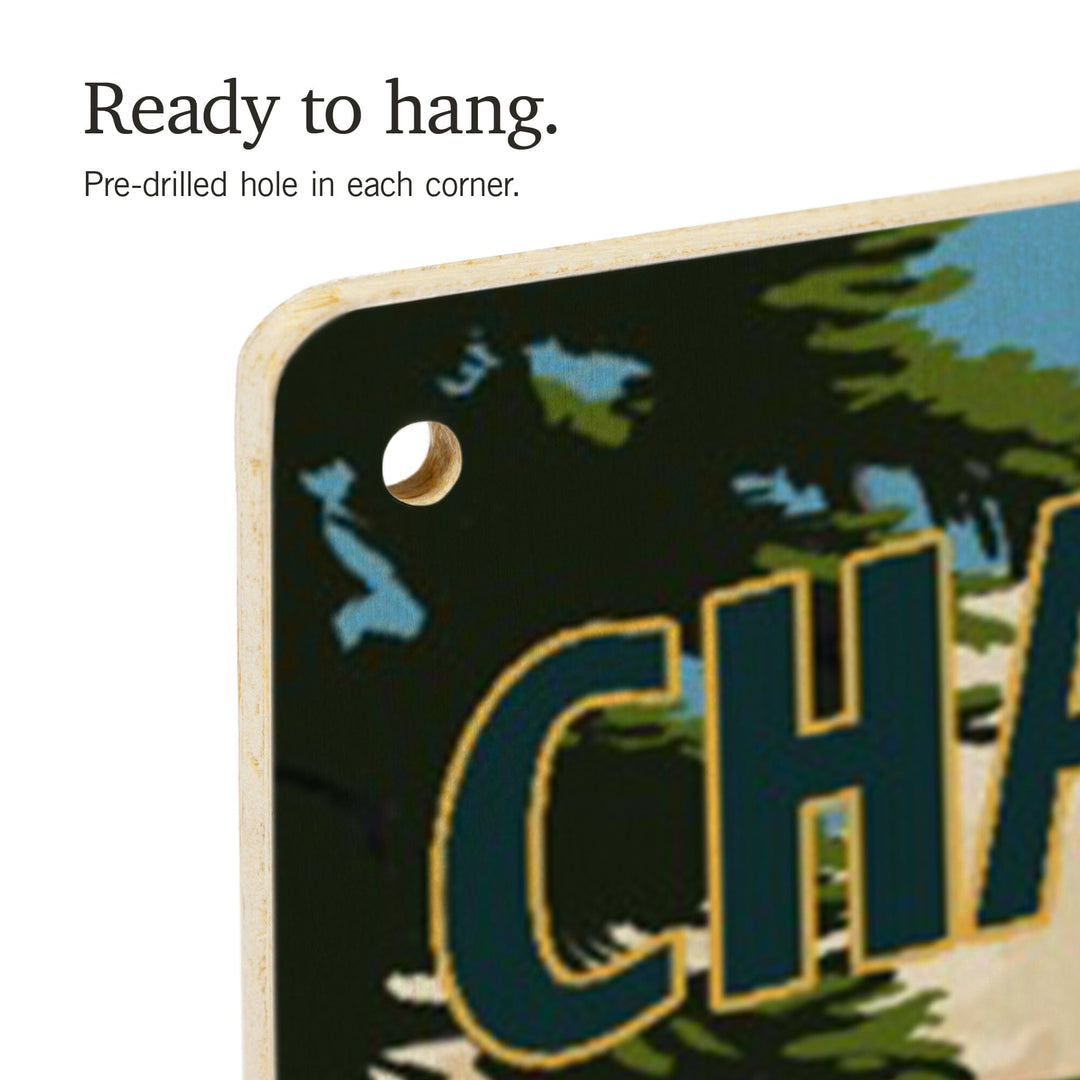 Chautauqua Lake, New York, Lake & Adirondack Chair, Lantern Press Artwork, Wood Signs and Postcards - Lantern Press