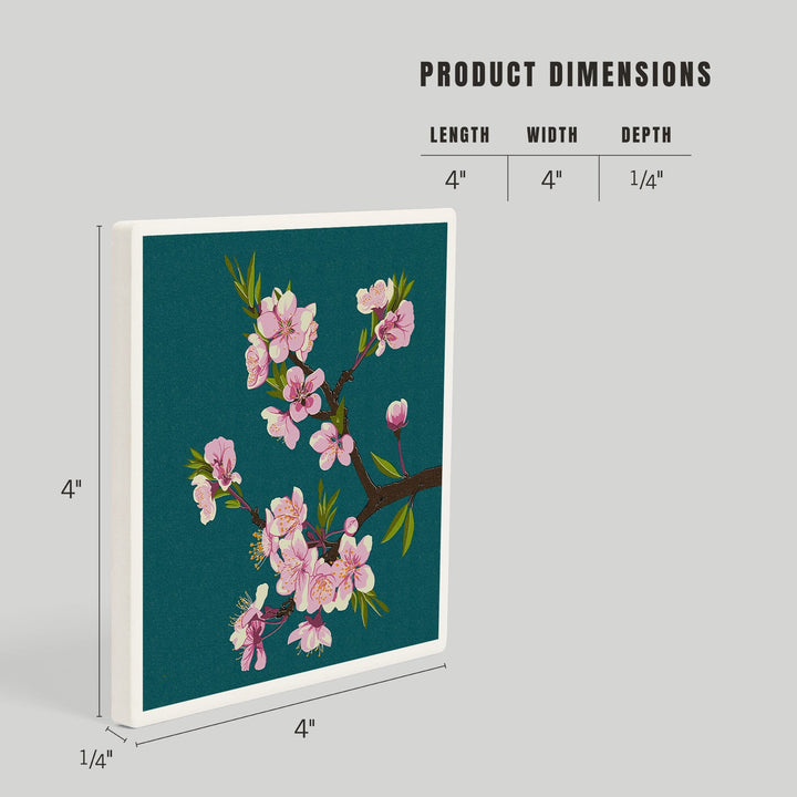 Cherry Blossoms, Letterpress, Coasters Coasters Lantern Press