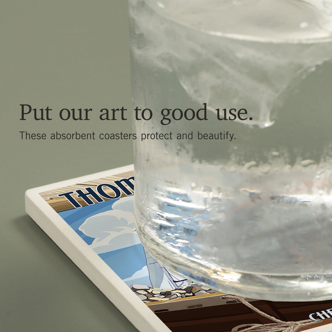 Chesapeake Bay, Maryland, Thomas Point Light, Coasters Coasters Lantern Press