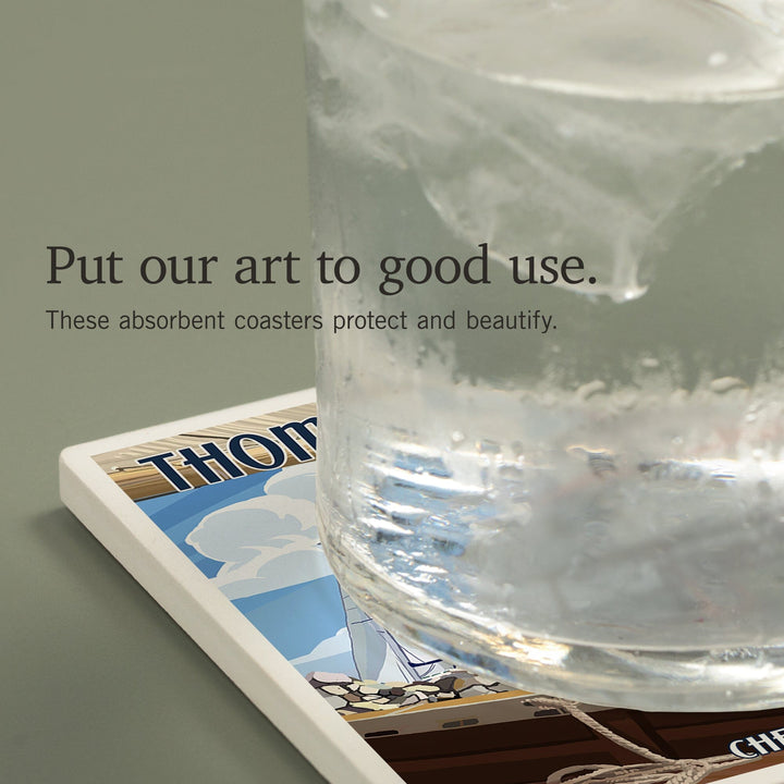 Chesapeake Bay, Maryland, Thomas Point Light, Coasters Coasters Lantern Press