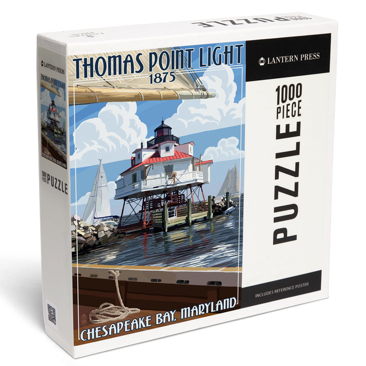 Chesapeake Bay, Maryland, Thomas Point Light, Jigsaw Puzzle Puzzle Lantern Press