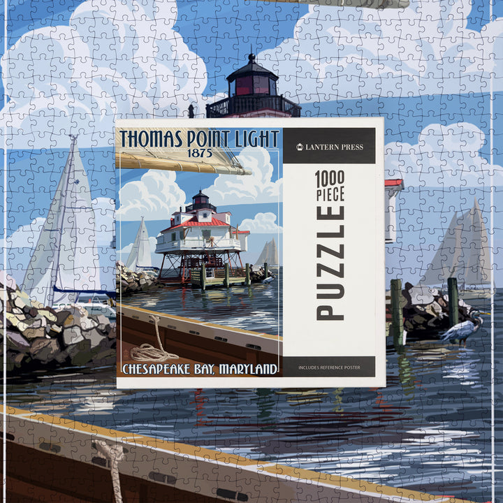 Chesapeake Bay, Maryland, Thomas Point Light, Jigsaw Puzzle Puzzle Lantern Press