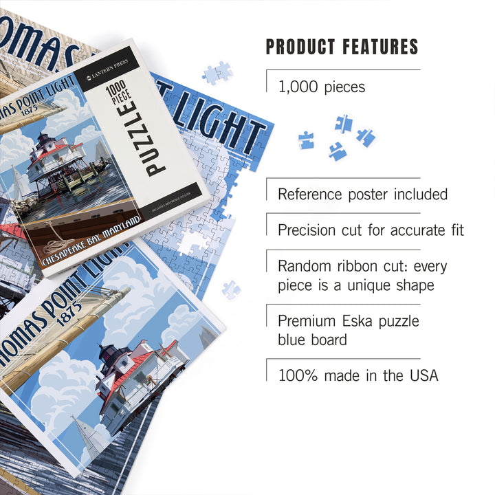 Chesapeake Bay, Maryland, Thomas Point Light, Jigsaw Puzzle Puzzle Lantern Press