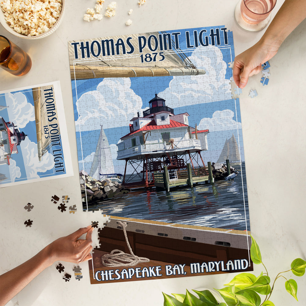 Chesapeake Bay, Maryland, Thomas Point Light, Jigsaw Puzzle Puzzle Lantern Press