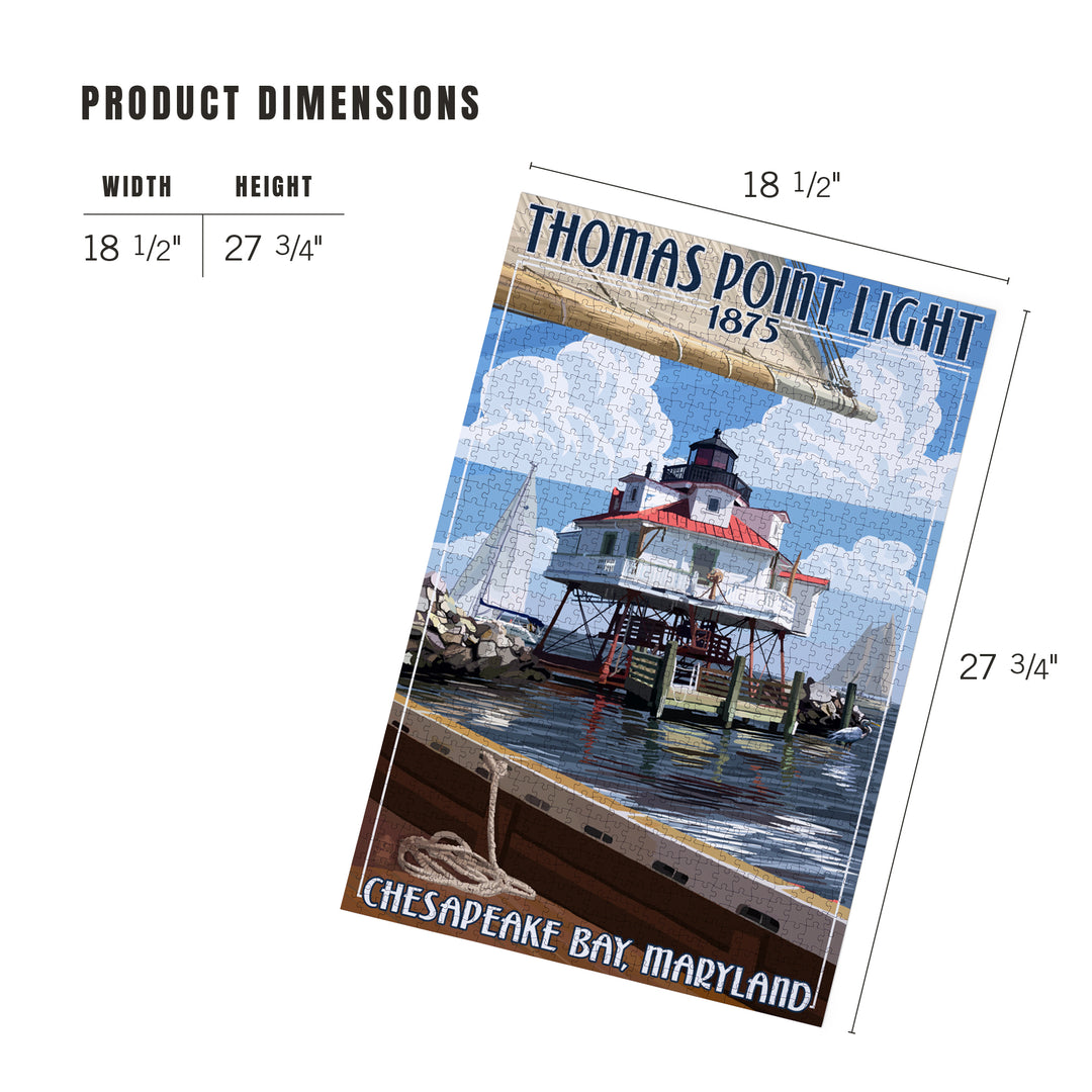 Chesapeake Bay, Maryland, Thomas Point Light, Jigsaw Puzzle Puzzle Lantern Press
