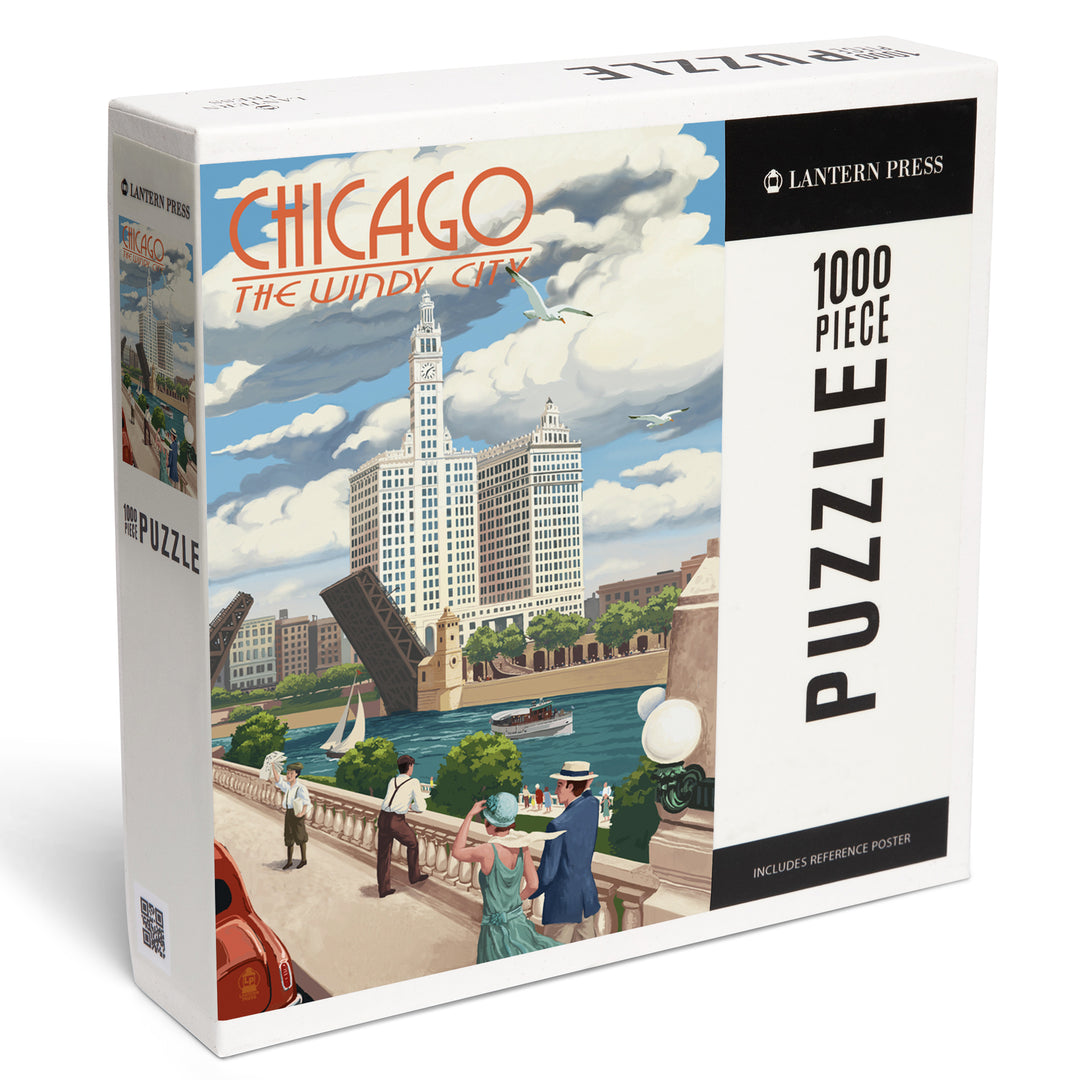 Chicago, Illinois, River View, Jigsaw Puzzle Puzzle Lantern Press