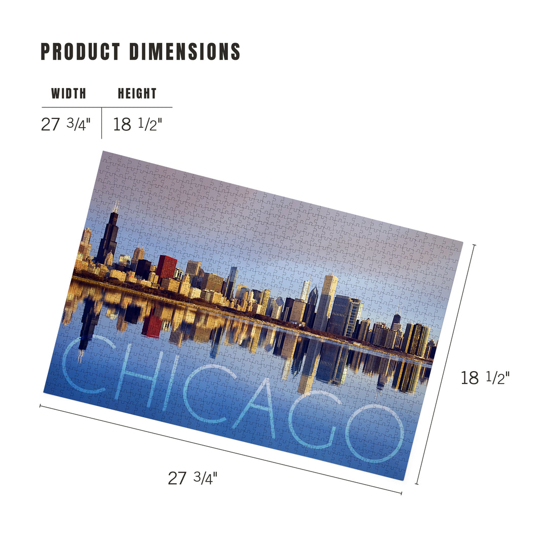 Chicago, Illinois, Skyline at Day, Jigsaw Puzzle Puzzle Lantern Press