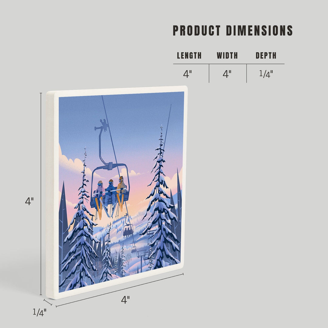 Chill on the Uphill Ski Lift, Coasters Coasters Lantern Press