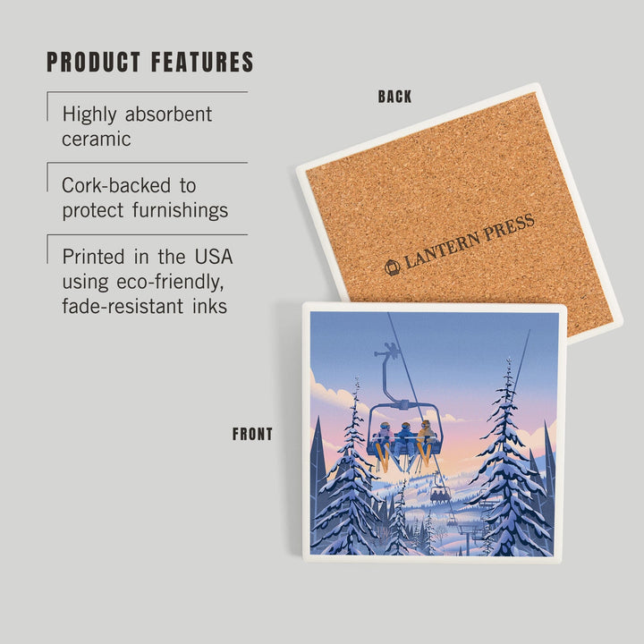 Chill on the Uphill Ski Lift, Coasters Coasters Lantern Press