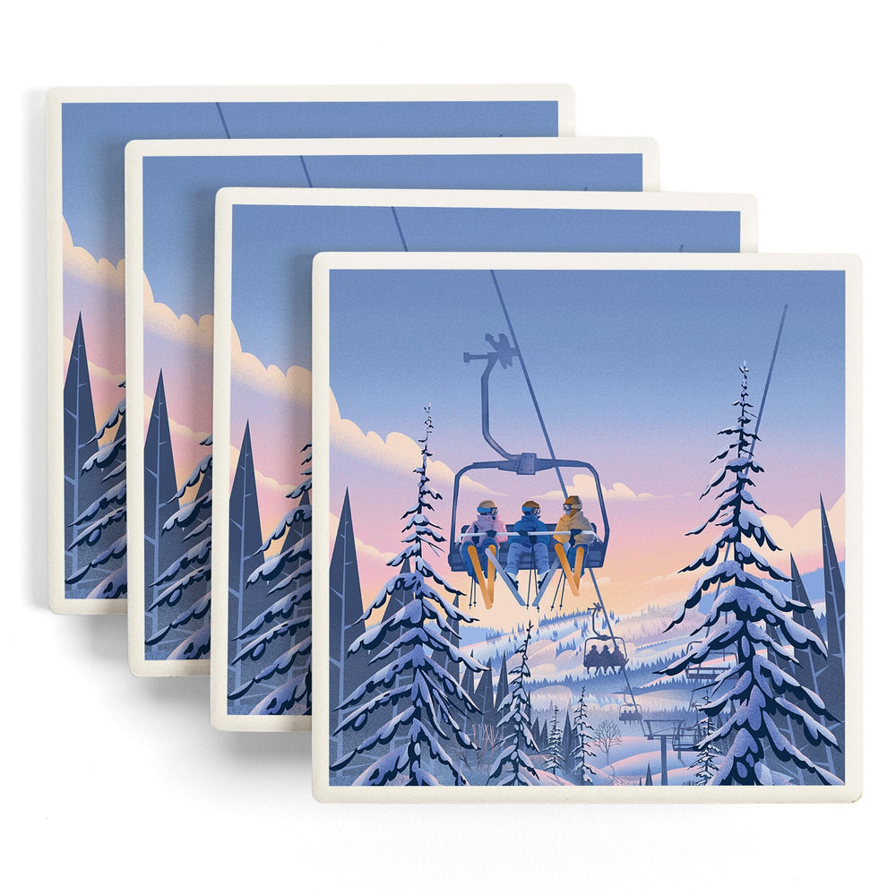 Chill on the Uphill Ski Lift, Coasters Coasters Lantern Press