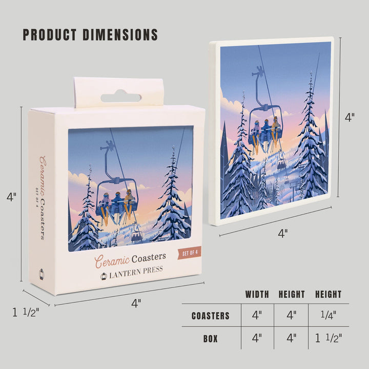 Chill on the Uphill Ski Lift, Coasters Coasters Lantern Press