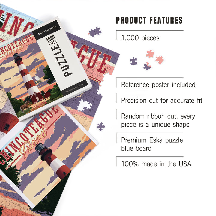 Chincoteague, Virginia, Lighthouse, Jigsaw Puzzle Puzzle Lantern Press