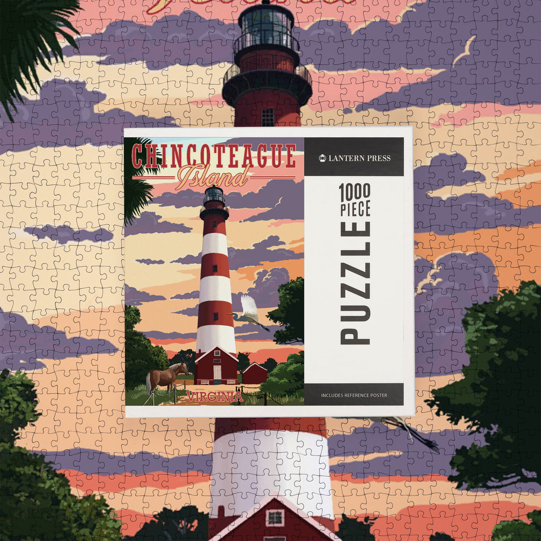 Chincoteague, Virginia, Lighthouse, Jigsaw Puzzle Puzzle Lantern Press