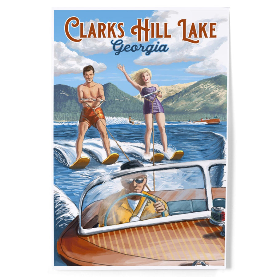 Clarks Hill Lake, Georgia, Water Skiing Scene, Art & Giclee Prints - Lantern Press