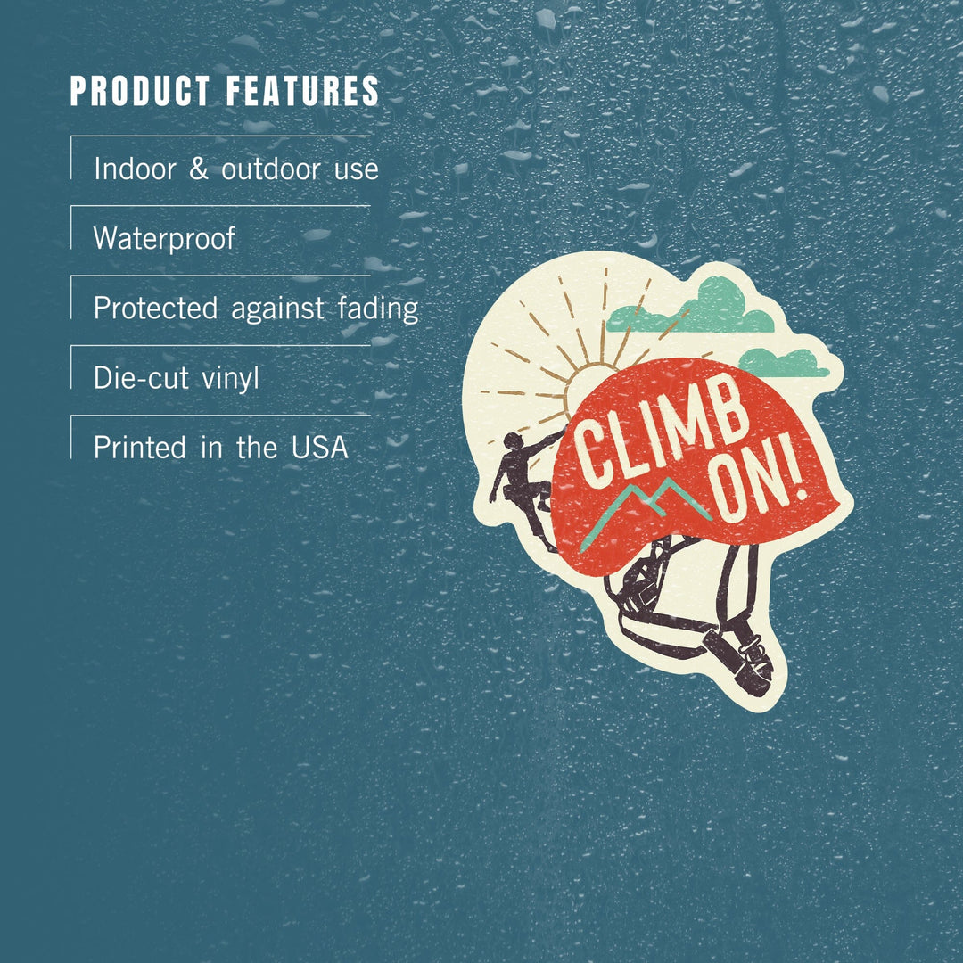 Climbing, Climb On, Contour, Lantern Press Artwork, Vinyl Sticker - Lantern Press