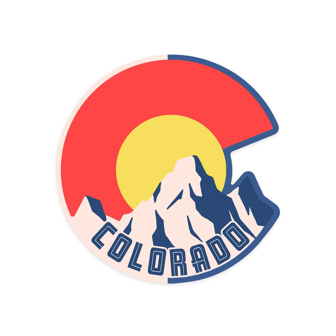 Colorado, Emblem, Contour, Vinyl Sticker - Lantern Press