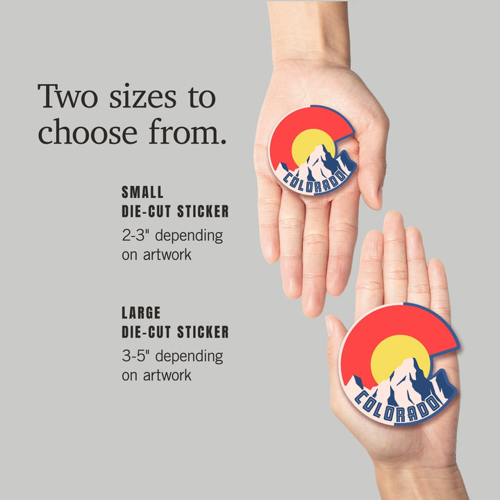 Colorado, Emblem, Contour, Vinyl Sticker - Lantern Press