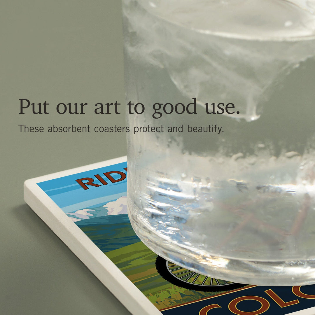 Colorado, Mountain Bike, Coasters Coasters Lantern Press