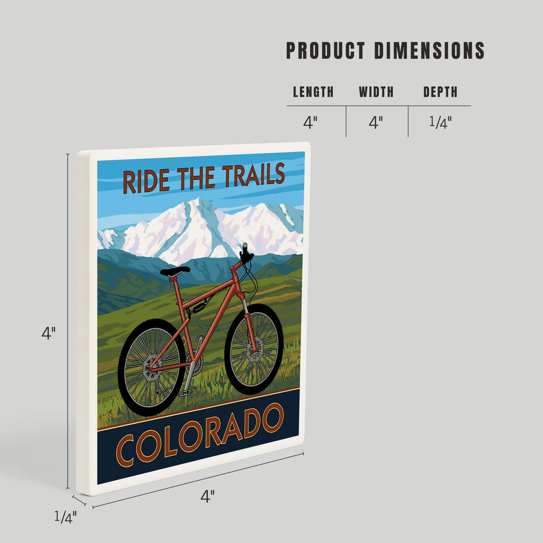 Colorado, Mountain Bike, Coasters Coasters Lantern Press