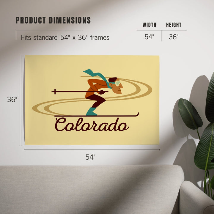 Colorado, Skiing Geometric, Art & Giclee Prints - Lantern Press