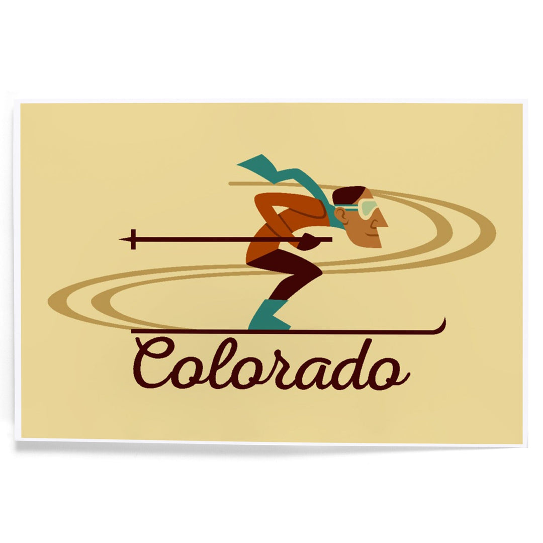 Colorado, Skiing Geometric, Art & Giclee Prints - Lantern Press