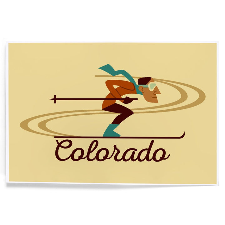 Colorado, Skiing Geometric, Art & Giclee Prints - Lantern Press