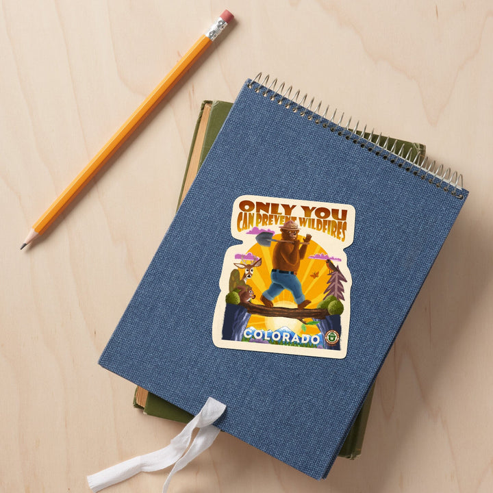 Colorado, Smokey Bear and Friends, Only You, Mid-Century Inspired, Contour Press, Vinyl Sticker Sticker Lantern Press