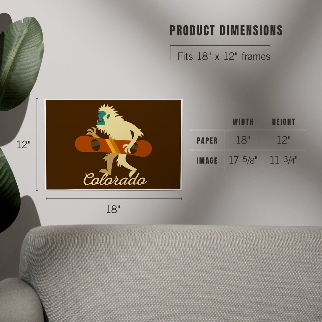 Colorado, Yeti Geometric, Art & Giclee Prints - Lantern Press