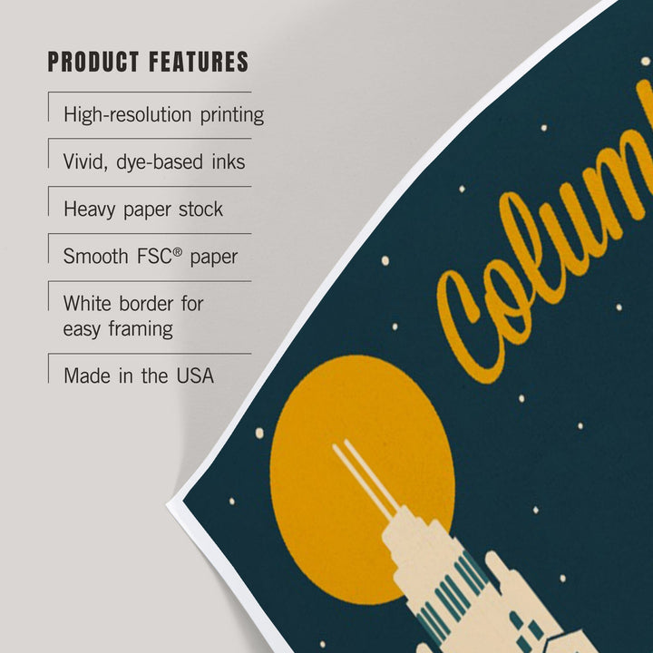 Columbus, Ohio, Retro Skyline Series, Art & Giclee Prints - Lantern Press