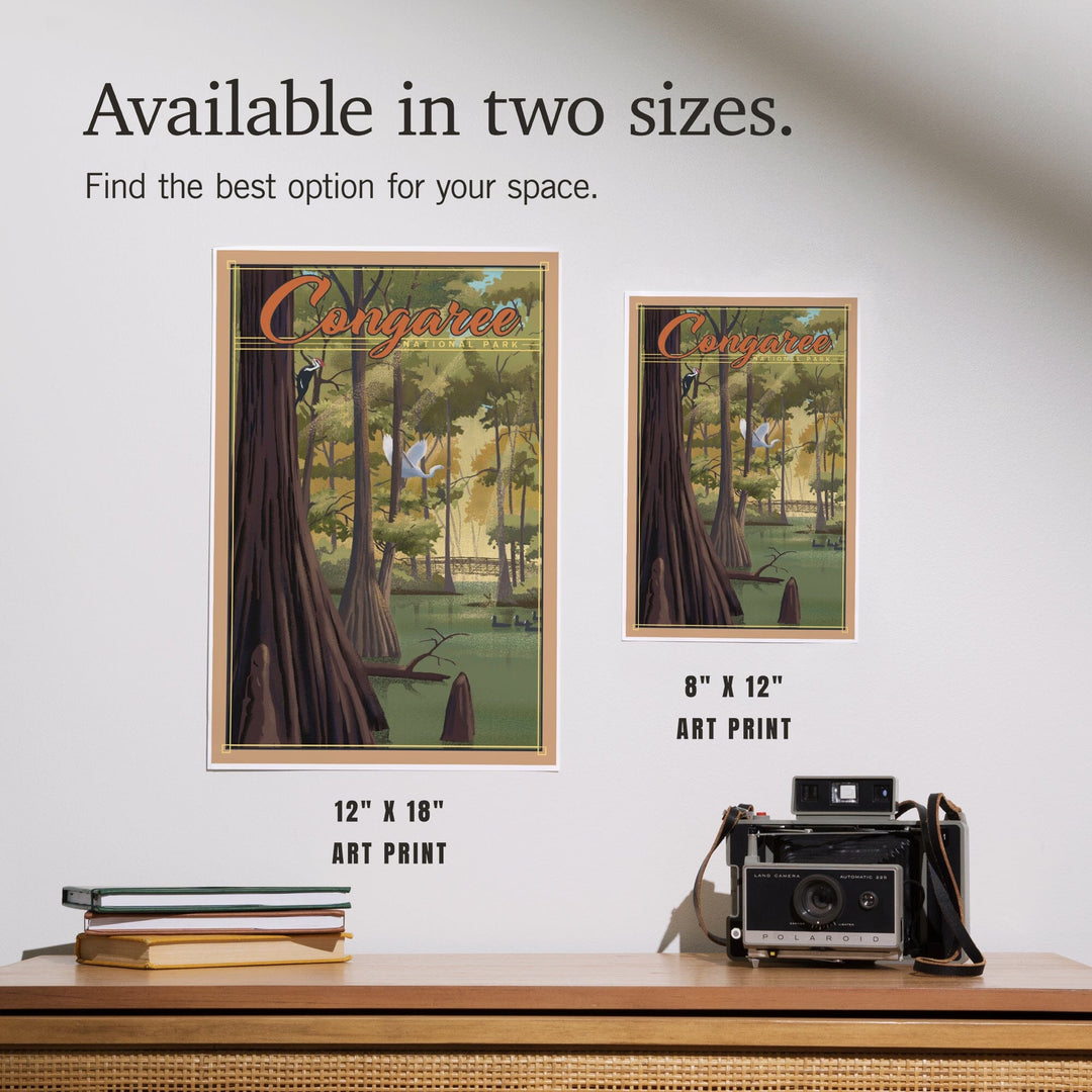 Congaree National Park, South Carolina, Lithograph National Park Series, Art & Giclee Prints - Lantern Press