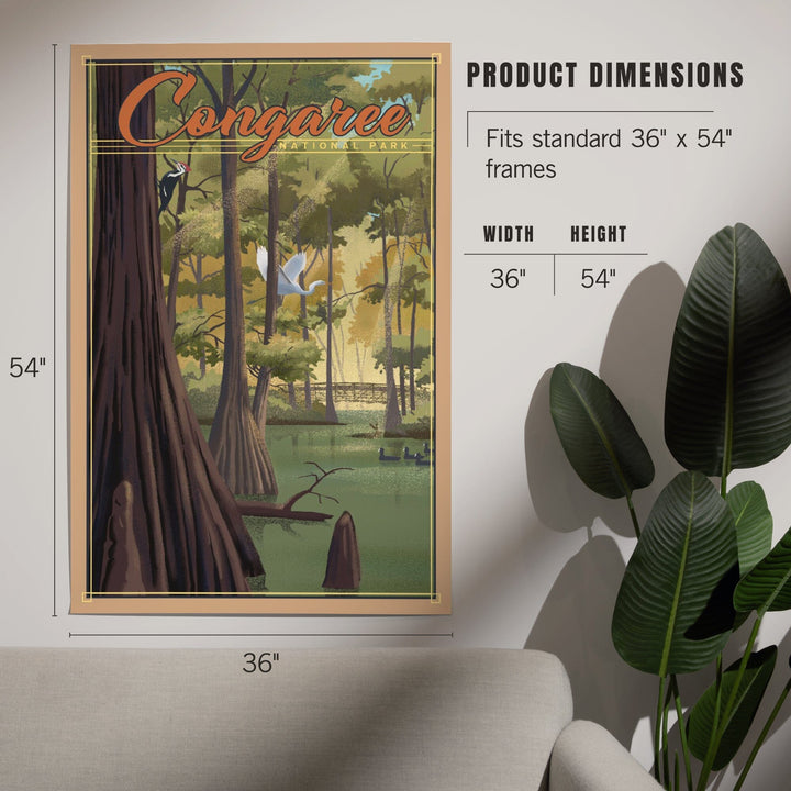 Congaree National Park, South Carolina, Lithograph National Park Series, Art & Giclee Prints - Lantern Press