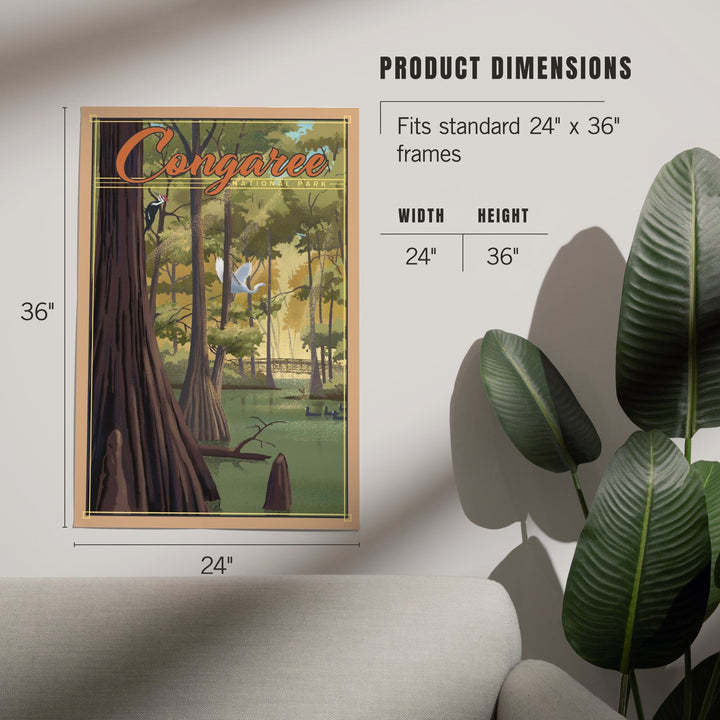 Congaree National Park, South Carolina, Lithograph National Park Series, Art & Giclee Prints - Lantern Press