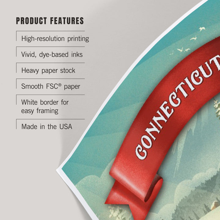 Connecticut, Holiday Tradition, Art & Giclee Prints Art Lantern Press