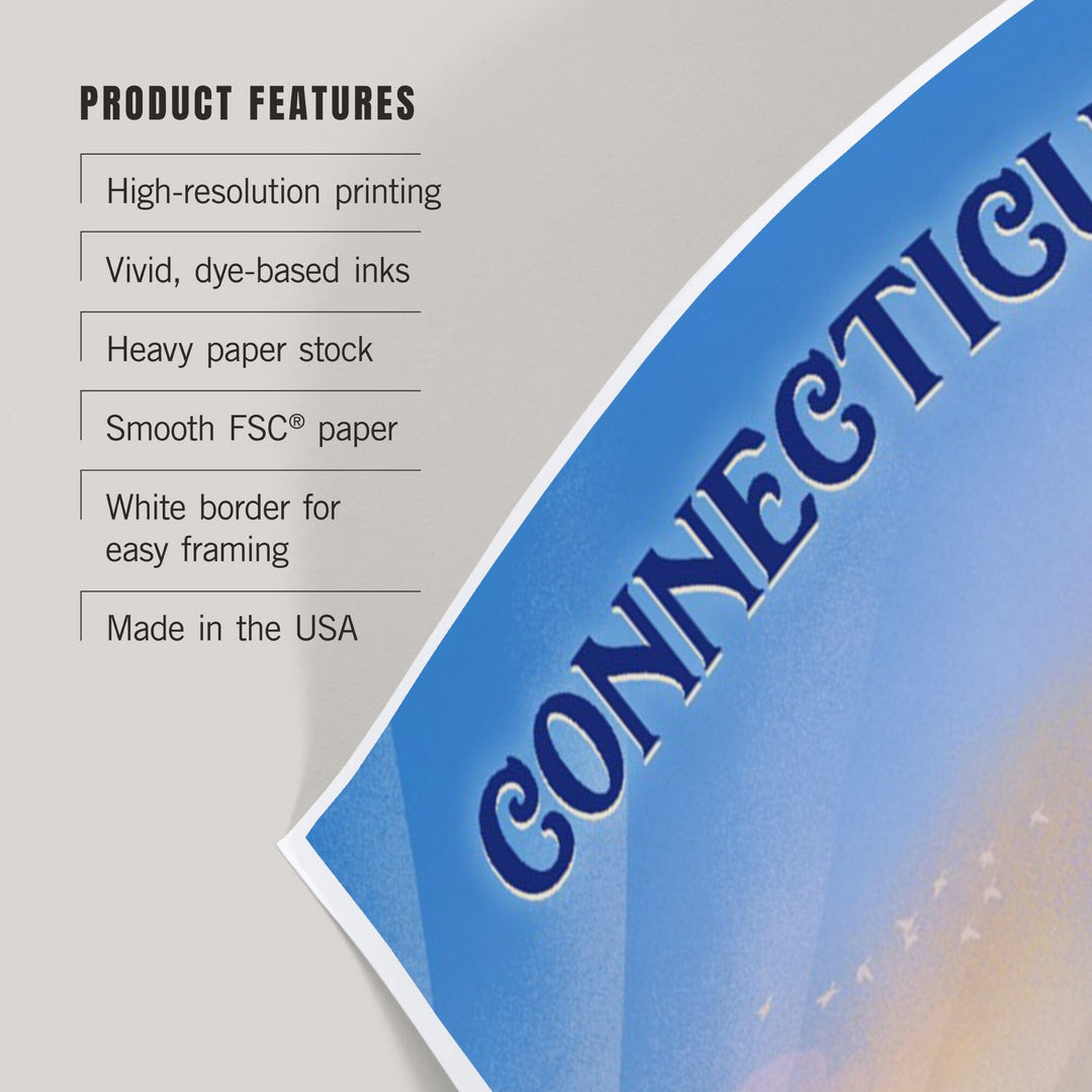 Connecticut, Lithograph, Bear Family in Field, Art & Giclee Prints Art Lantern Press