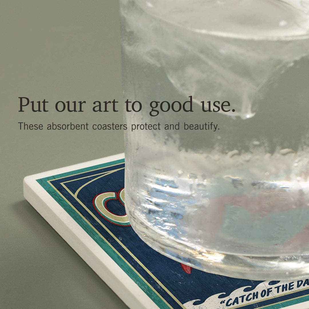 Connecticut, Lobster Shack Vintage Sign, Coasters Coasters Lantern Press