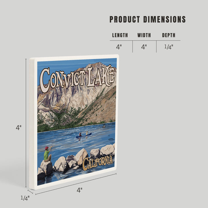 Convict Lake, California Scene, Coasters Coasters Lantern Press