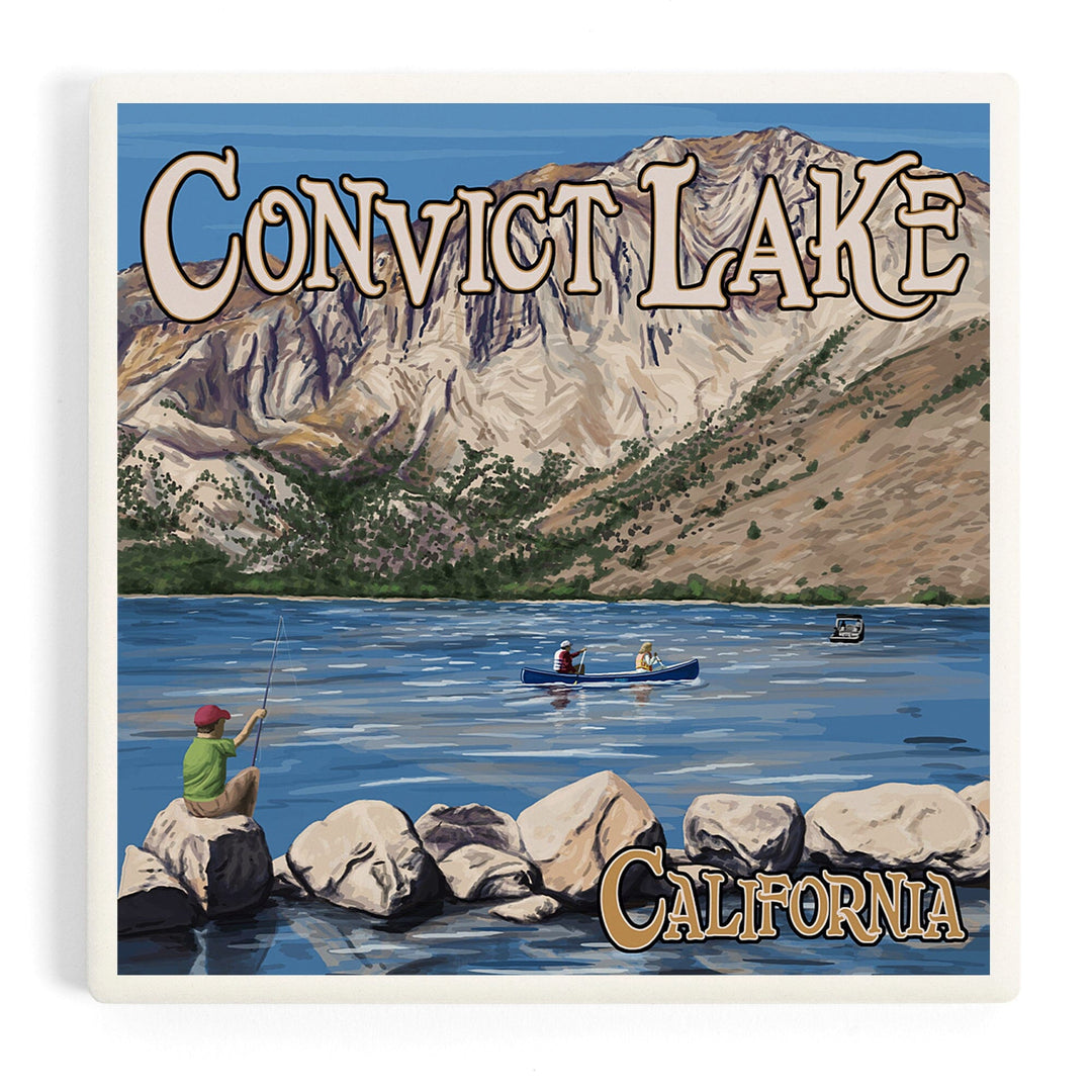 Convict Lake, California Scene, Coasters Coasters Lantern Press
