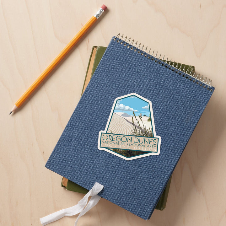Coos Bay, Oregon, Sand Dunes Day Scene, Contour, Vinyl Sticker - Lantern Press