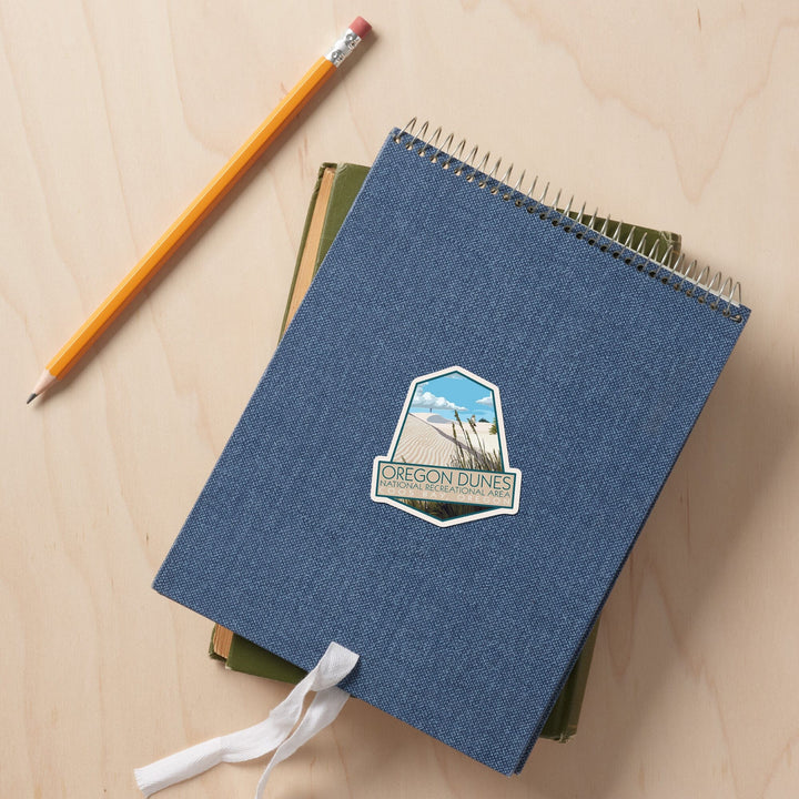 Coos Bay, Oregon, Sand Dunes Day Scene, Contour, Vinyl Sticker - Lantern Press