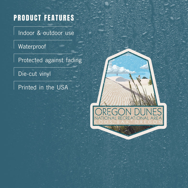 Coos Bay, Oregon, Sand Dunes Day Scene, Contour, Vinyl Sticker - Lantern Press