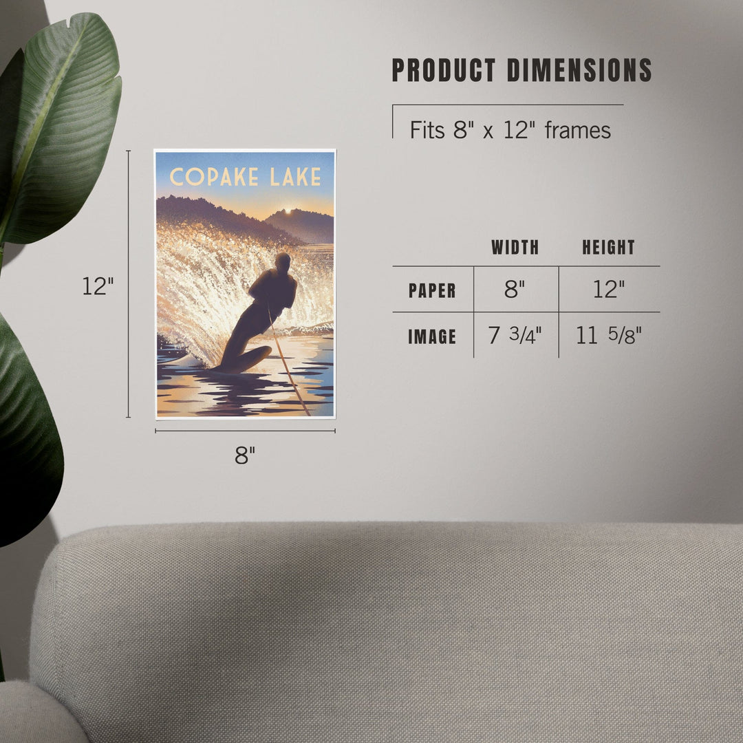 Copake Lake, New York, Get Outside Series, Wake Surfing, Art & Giclee Prints Art Lantern Press