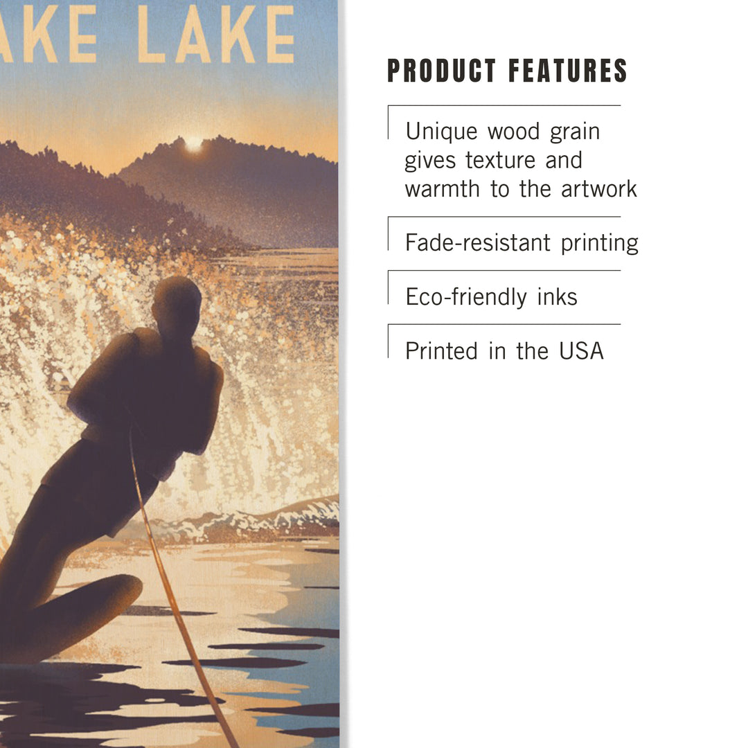 Copake Lake, New York, Get Outside Series, Wake Surfing, Wood Signs and Postcards Wood Lantern Press
